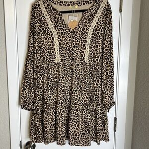 Kori Leopard Print Midi Dress